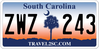 SC license plate ZWZ243