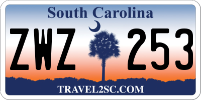 SC license plate ZWZ253