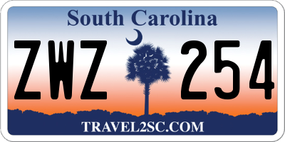 SC license plate ZWZ254
