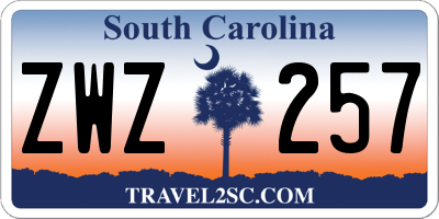 SC license plate ZWZ257