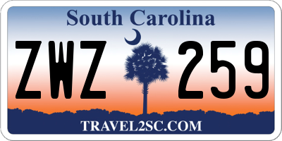SC license plate ZWZ259
