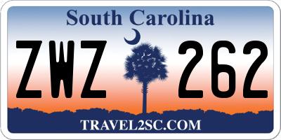 SC license plate ZWZ262