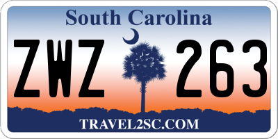 SC license plate ZWZ263