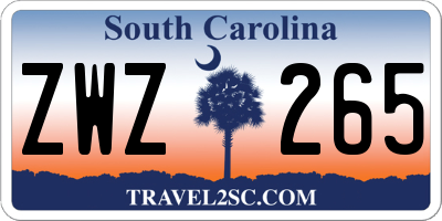 SC license plate ZWZ265