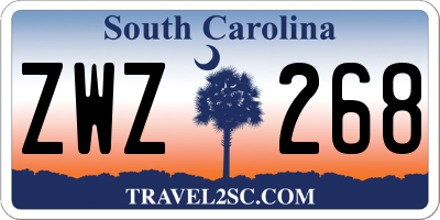SC license plate ZWZ268