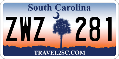 SC license plate ZWZ281