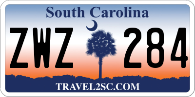 SC license plate ZWZ284