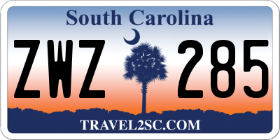 SC license plate ZWZ285