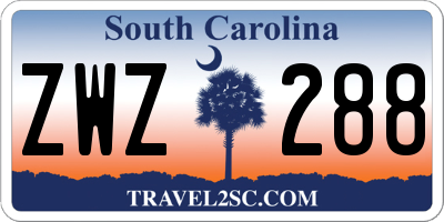 SC license plate ZWZ288