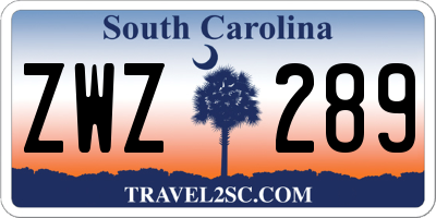 SC license plate ZWZ289