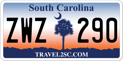 SC license plate ZWZ290