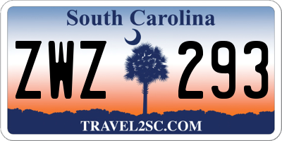 SC license plate ZWZ293