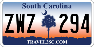 SC license plate ZWZ294