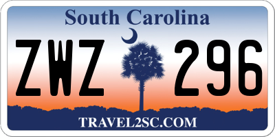 SC license plate ZWZ296