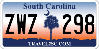 SC license plate ZWZ298