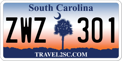 SC license plate ZWZ301