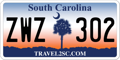 SC license plate ZWZ302