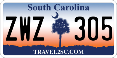 SC license plate ZWZ305