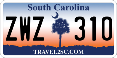 SC license plate ZWZ310