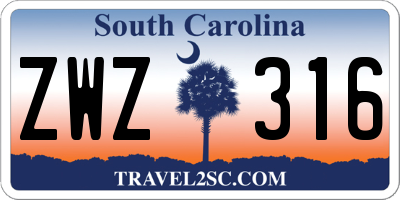 SC license plate ZWZ316