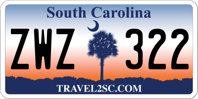SC license plate ZWZ322