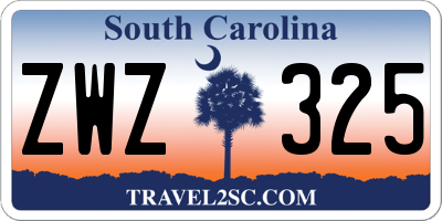 SC license plate ZWZ325