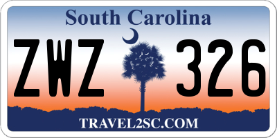 SC license plate ZWZ326