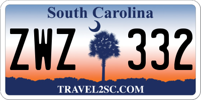SC license plate ZWZ332