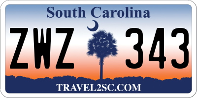 SC license plate ZWZ343