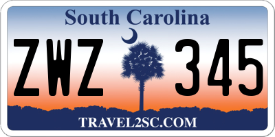 SC license plate ZWZ345