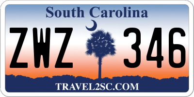 SC license plate ZWZ346