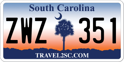 SC license plate ZWZ351