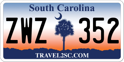 SC license plate ZWZ352