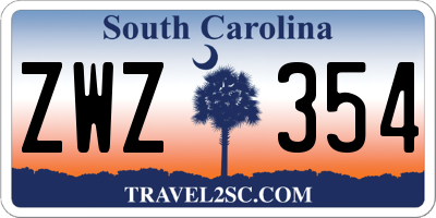 SC license plate ZWZ354
