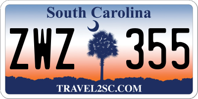 SC license plate ZWZ355