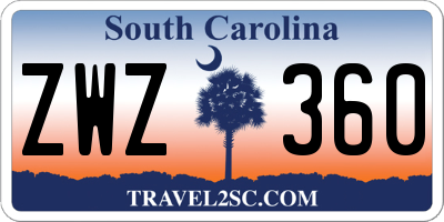 SC license plate ZWZ360