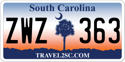 SC license plate ZWZ363