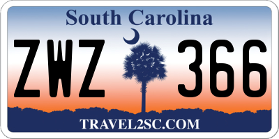 SC license plate ZWZ366