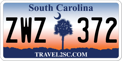 SC license plate ZWZ372