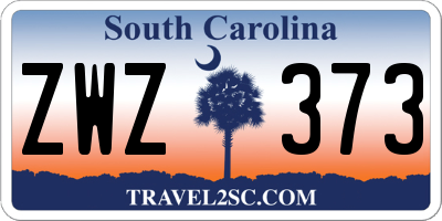 SC license plate ZWZ373