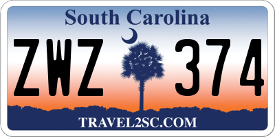 SC license plate ZWZ374