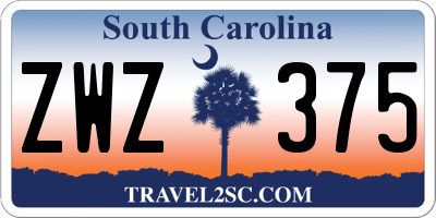 SC license plate ZWZ375