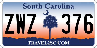 SC license plate ZWZ376