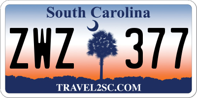 SC license plate ZWZ377