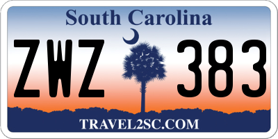 SC license plate ZWZ383