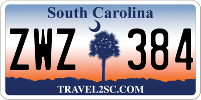 SC license plate ZWZ384