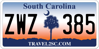 SC license plate ZWZ385