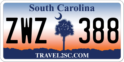 SC license plate ZWZ388