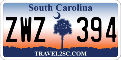 SC license plate ZWZ394