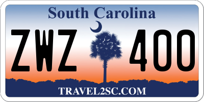 SC license plate ZWZ400